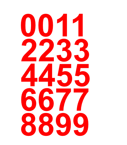 2" Inch Premium Mailbox Number Vinyl Decal Sticker Sheet (Red)