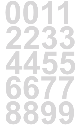 1" Inch Premium Reflective Mailbox Number Vinyl Decal Sticker Sheet (White)