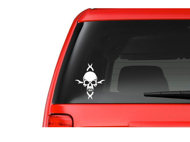 Skull on Cross (S3) Vinyl Decal Sticker Car/Truck Laptop/Netbook Window
