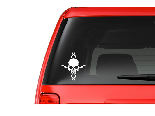 Skull on Cross (S3) Vinyl Decal Sticker Car/Truck Laptop/Netbook Window