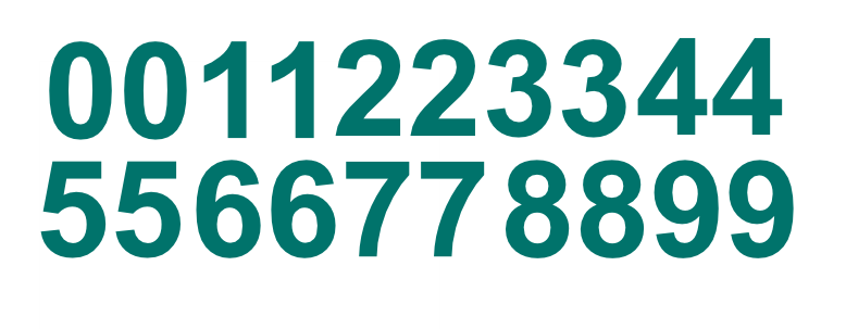 3" Inch Premium Mailbox Number Vinyl Decal Sticker Sheet (Teal)