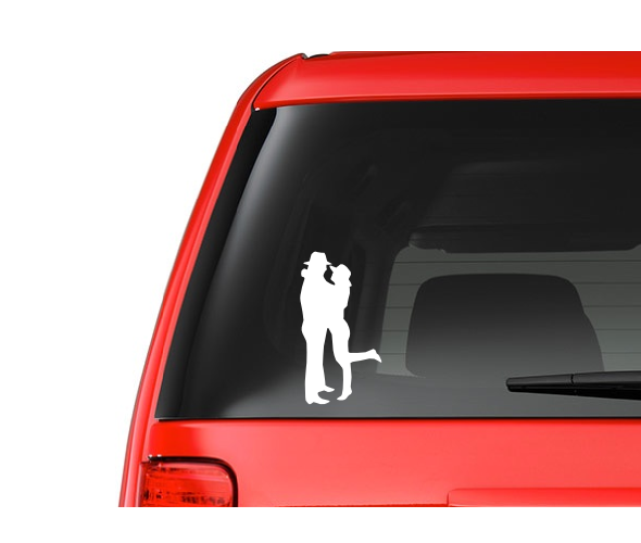 Cowboy and Cowgirl (W10) Vinyl Decal Sticker Car/Truck Laptop/Netbook Window