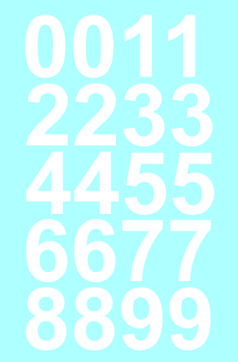 4" Inch Premium Mailbox Number Vinyl Decal Sticker Sheet (White)