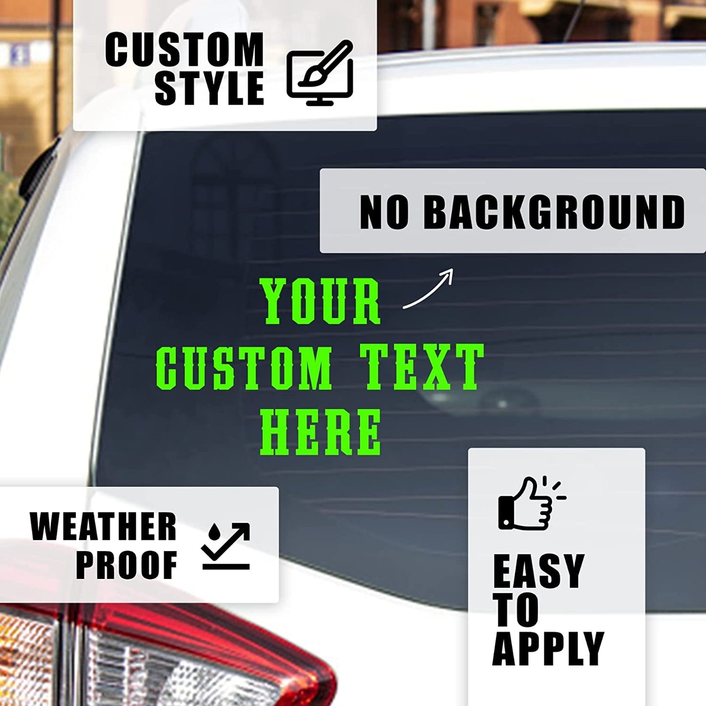 Custom Vinyl Lettering Decal | Make Your Own Car Sticker Decal Personalized Text - Waterproof and Easy to Apply on Semi, Truck, Car, Boat, Window, Windshield, Door, Business or Bumper | 30 Fonts & 11 Colors (12 inch High Lettering)