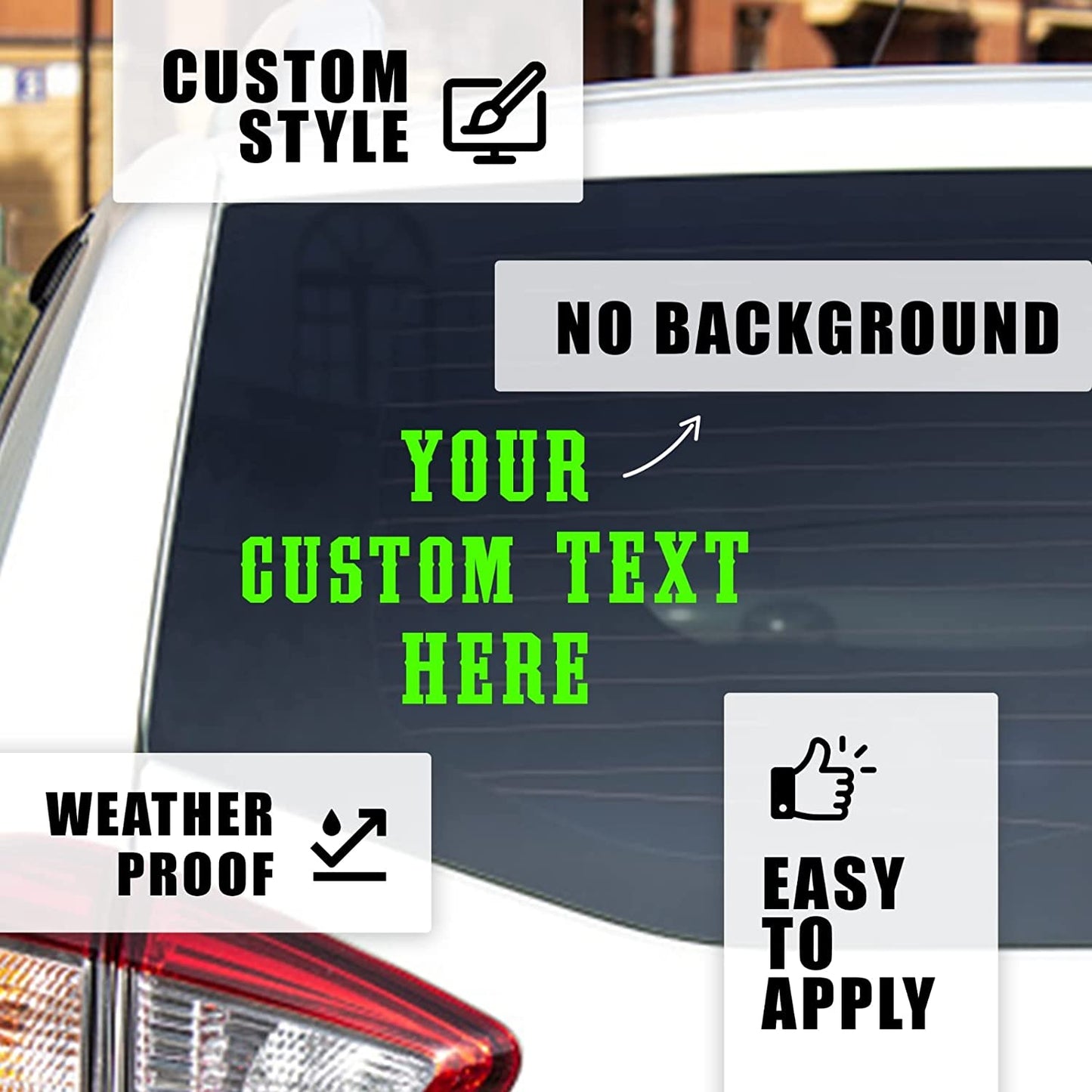 Custom Vinyl Lettering Decal | Make Your Own Car Sticker Decal Personalized Text - Waterproof and Easy to Apply on Semi, Truck, Car, Boat, Window, Windshield, Door, Business or Bumper | 30 Fonts & 11 Colors (6 inch High Lettering)