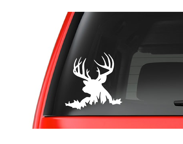 CustomDecal US Buck Lying Down (H6) Deer Hunting Vinyl Decal Sticker Car/Truck Laptop/Netbook Window