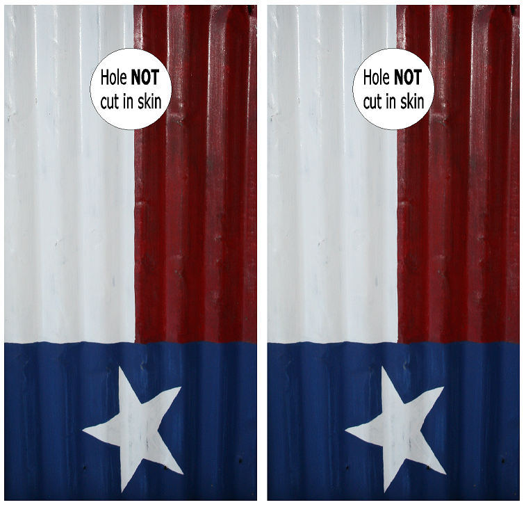 Texas Flag (CH22) Corrugated Set of 2 Cornhole Board Wraps Vinyl Decal Skins | Waterproof | Easy to Apply | Rapid Air Release by CustomDecal US