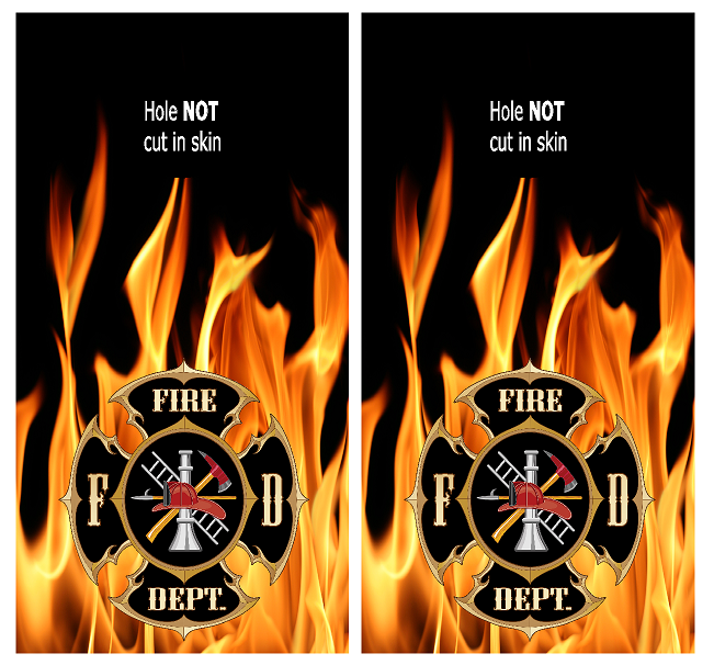 Fire Department Maltese Cross (CH3) Set of 2 Cornhole Board Wraps Vinyl Decal Skins | Waterproof | Easy to Apply | Rapid Air Release by CustomDecal US