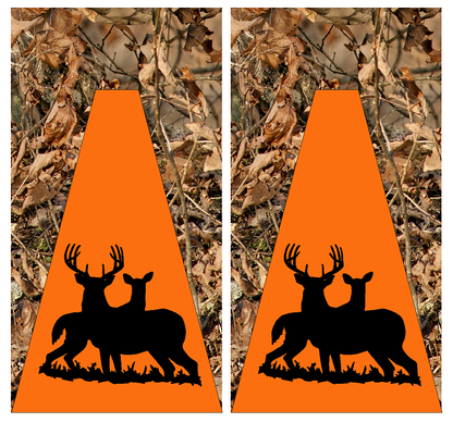 Deer Orange and Camo (CH6) Set of 2 Cornhole Board Wraps Vinyl Decal Skins | Waterproof | Easy to Apply | Rapid Air Release by CustomDecal US