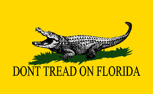 Don't Tread on Florida (D2A) Alligator Vinyl Decal Sticker | Fade-Resistant Waterproof Decorative Text | Easy to Apply on Car Truck, Boat, Trailer Window or Bumper | by CustomDecal US