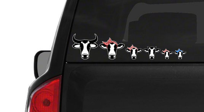 Cattle Family Decal (F211) Bull Cow Heifer Calf Vinyl Sticker - Waterproof and Easy to Apply on Car, Boat, Window, Windshield, Door or Bumper