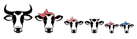 Cattle Family Decal (F211) Bull Cow Heifer Calf Vinyl Sticker - Waterproof and Easy to Apply on Car, Boat, Window, Windshield, Door or Bumper