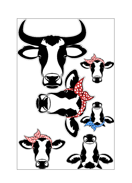 Cattle Family Decal (F211) Bull Cow Heifer Calf Vinyl Sticker - Waterproof and Easy to Apply on Car, Boat, Window, Windshield, Door or Bumper