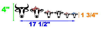 Cattle Family Decal (F211) Bull Cow Heifer Calf Vinyl Sticker - Waterproof and Easy to Apply on Car, Boat, Window, Windshield, Door or Bumper