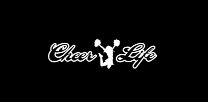 Cheer Life (L1) Cheerleader Vinyl Decal Sticker | Waterproof | Easy to Apply by CustomDecal US