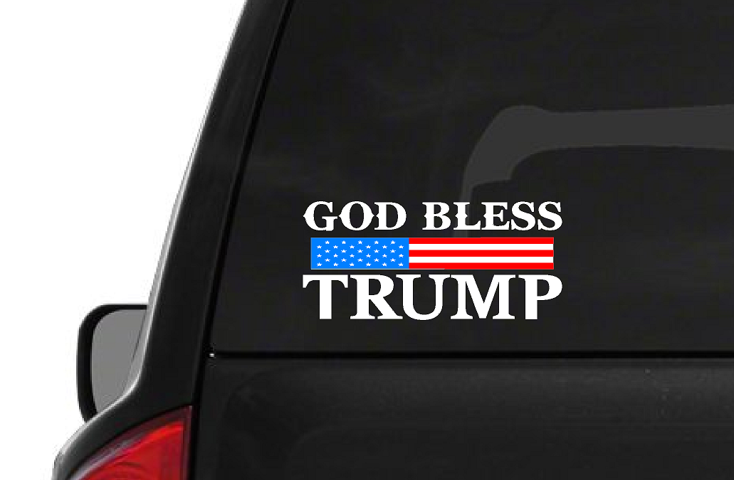 God Bless Trump (M19) USA Vinyl Sticker Car American Window Decal