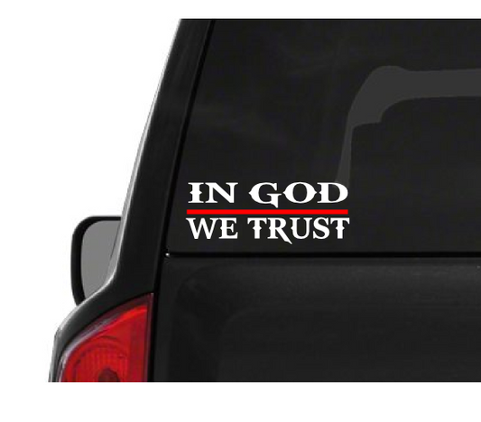 in God We Trust (M48) Thin Red Line Firefighter Vinyl Decal Sticker Car Window