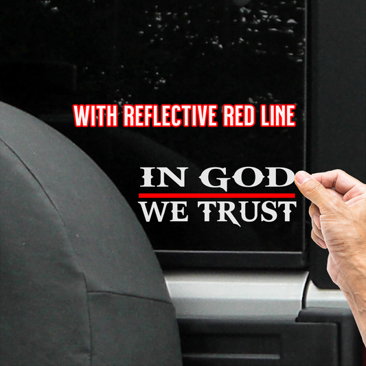 In God We Trust (M48) Thin Red Line Firefighter Vinyl Decal Sticker Car Window