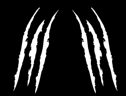 2 pcs Monster Claw Marks (M79) Headlight Decal Available in Eleven Colors! Sticker Stripes Scratch Decal Vinyl for Sports Cars SUV Pickup Truck Window Motorcycles by CustomDecal US (White)