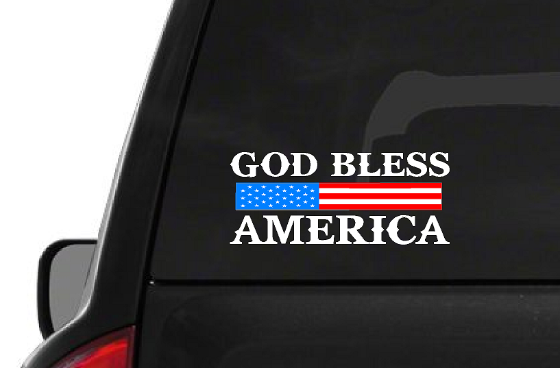 God Bless America (M7) USA Vinyl Sticker Car American Window Decal
