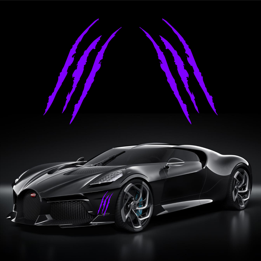 2 pcs Monster Claw Marks (M79) Headlight Decal Available in Eleven Colors! Sticker Stripes Scratch Decal Vinyl for Sports Cars SUV Pickup Truck Window Motorcycles by CustomDecal US (Purple)