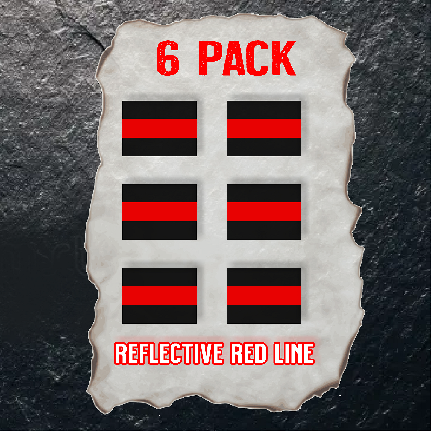 Red (T13) 6 Pack Tag Thin Red Line Firefighter Vinyl Decal Sticker Car Window