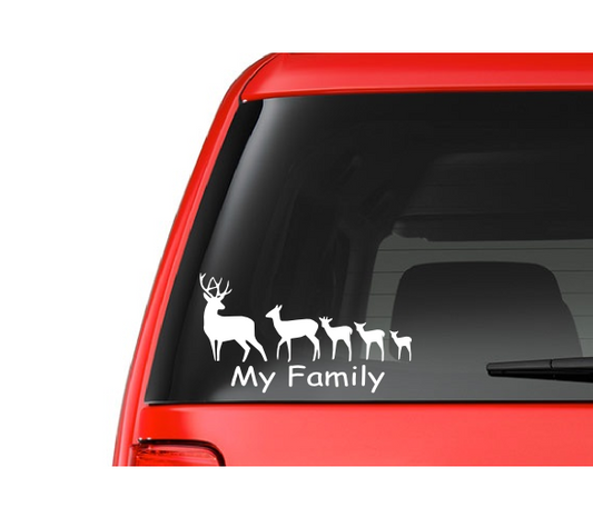 CustomDecal US Deer Family (F16) Vinyl Decal Sticker Car/Truck Laptop/Netbook Window