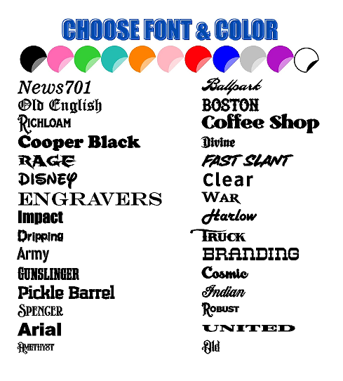 Custom Vinyl Lettering Decal | Make Your Own Car Sticker Decal Personalized Text - Waterproof and Easy to Apply on Semi, Truck, Car, Boat, Window, Windshield, Door, Business or Bumper | 30 Fonts & 11 Colors (1 inch High Lettering)