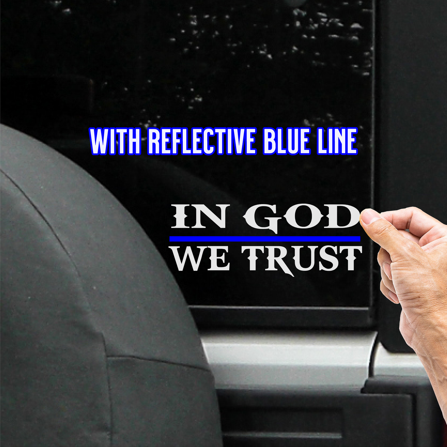 In God We Trust (M50) Thin Blue Line Cop Police Sheriff Trooper Vinyl Decal Sticker Car Window
