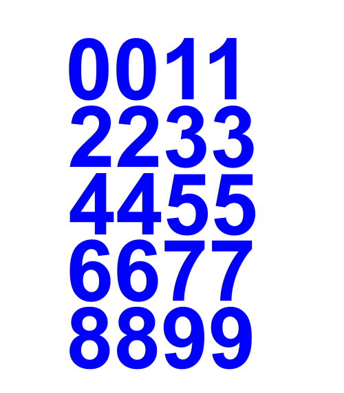 1 3/8" Inch Premium Mailbox Number Vinyl Decal Sticker Sheet (Blue)