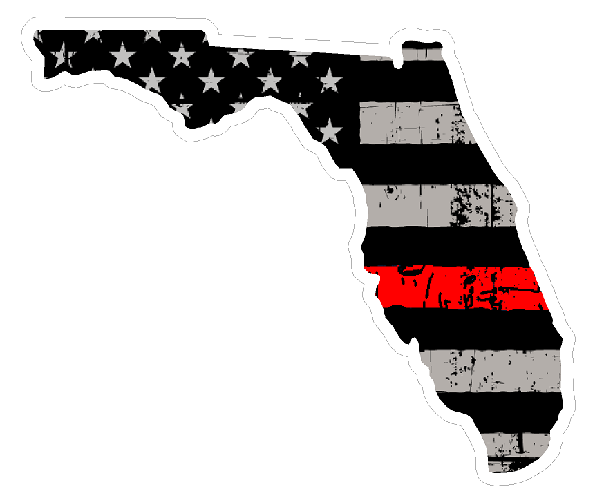 Florida State (C1) Thin Red Line Vinyl Decal Sticker Car/Truck Laptop/Netbook Window
