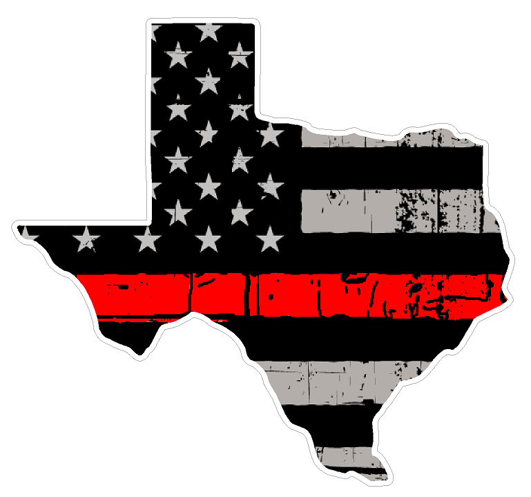 Texas State (C2) Thin Red Line Vinyl Decal Sticker Car/Truck Laptop/Netbook Window