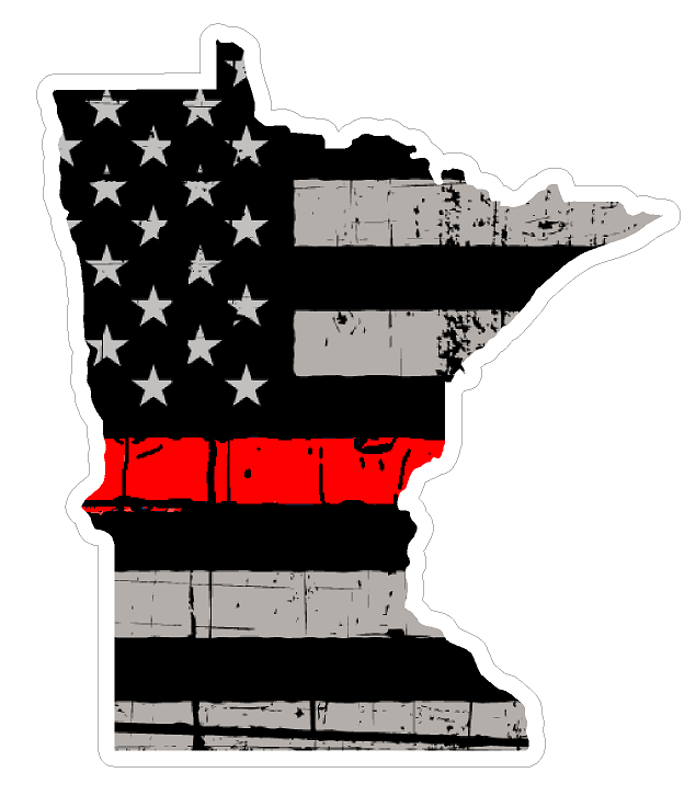 Minnesota State (C24) Thin Red Line Vinyl Decal Sticker Car/Truck Laptop/Netbook Window