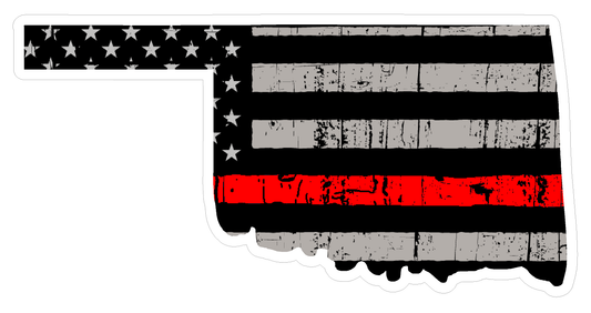 Oklahoma State (C37) Thin Red Line Vinyl Decal Sticker Car/Truck Laptop/Netbook Window