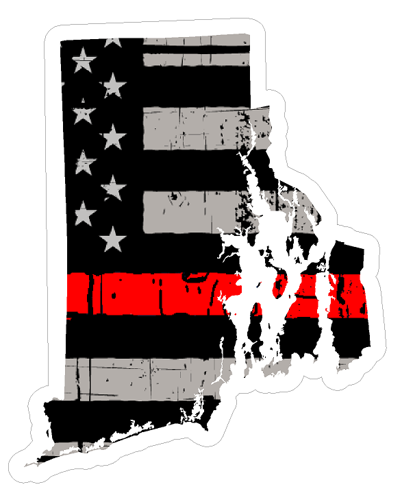 Rhode Island State (C40) Thin Red Line Vinyl Decal Sticker Car/Truck Laptop/Netbook Window