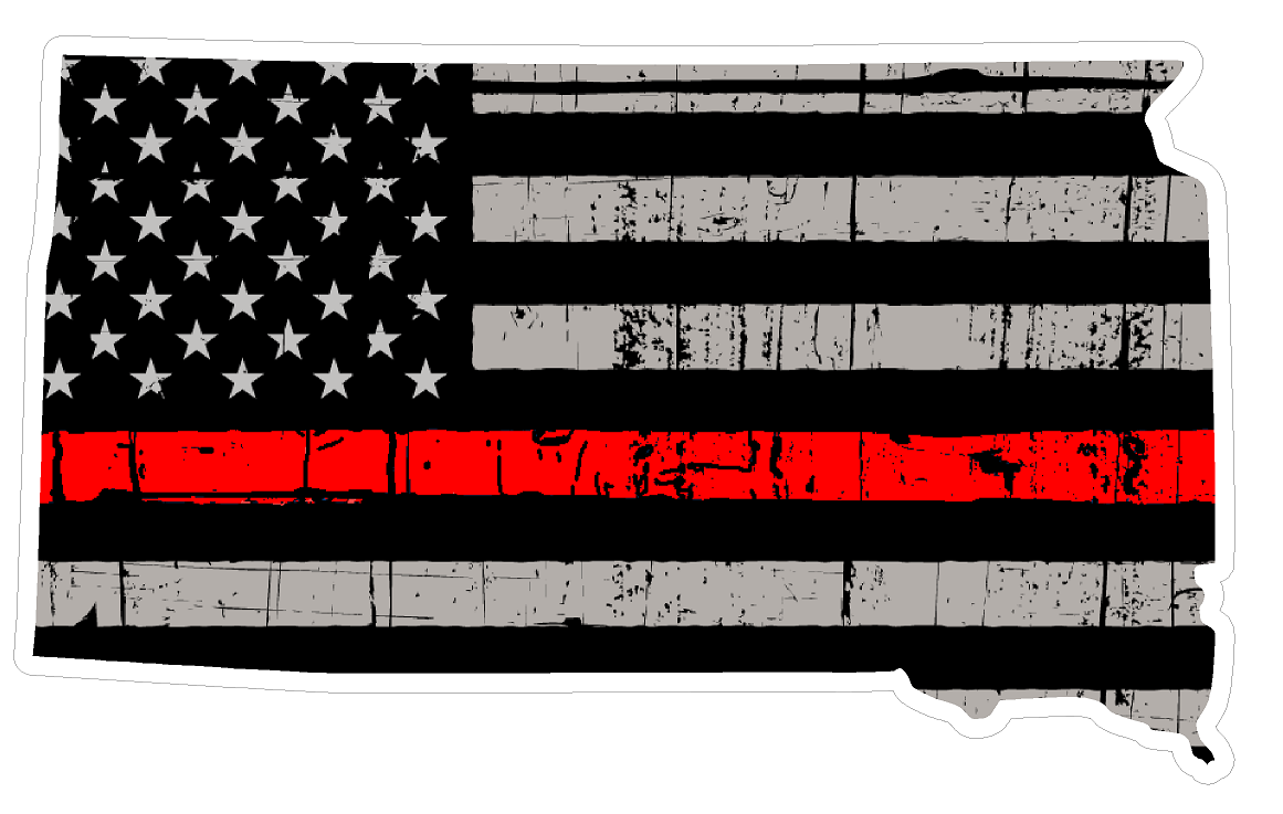 South Dakota State (C42) Thin Red Line Vinyl Decal Sticker Car/Truck Laptop/Netbook Window