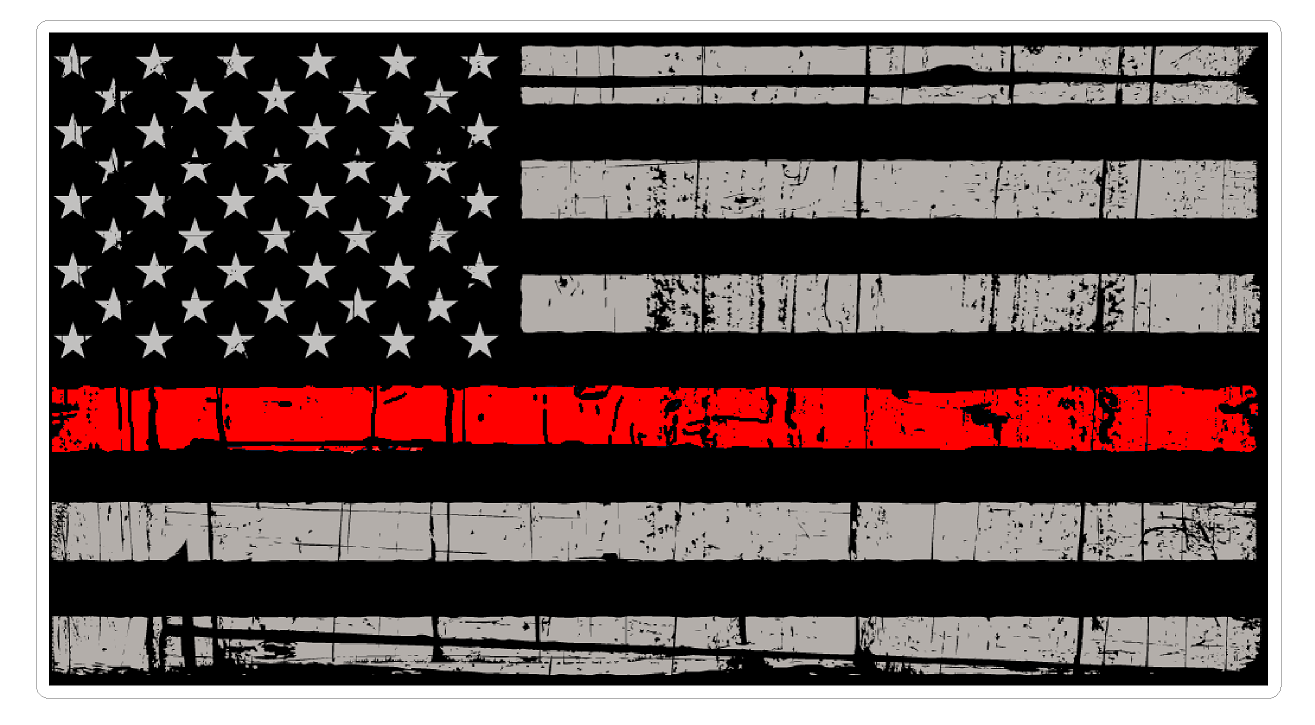 American Flag (C55) Thin Red Line Vinyl Decal Sticker Distressed Car Laptop Window