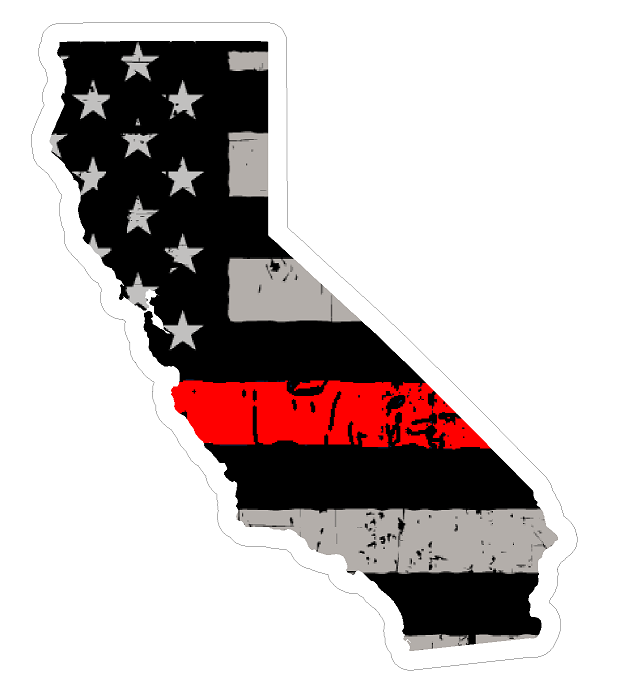 California State (C7) Thin Red Line Vinyl Decal Sticker Car/Truck Laptop/Netbook Window