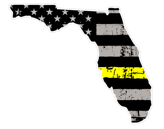 Florida State (E1) Thin Yellow Line Dispatch Vinyl Decal Sticker Car/Truck Laptop/Netbook Window