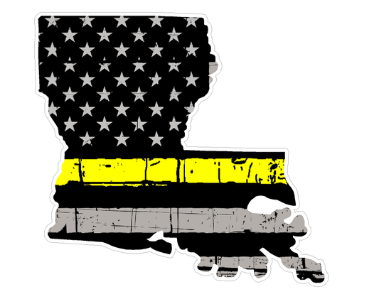 Louisiana State (E19) Thin Yellow Line Dispatch Vinyl Decal Sticker Car/Truck Laptop/Netbook Window