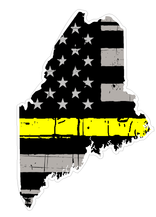 Maine State (E20) Thin Yellow Line Dispatch Vinyl Decal Sticker Car/Truck Laptop/Netbook Window
