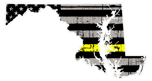 Maryland State (E21) Thin Yellow Line Dispatch Vinyl Decal Sticker Car/Truck Laptop/Netbook Window