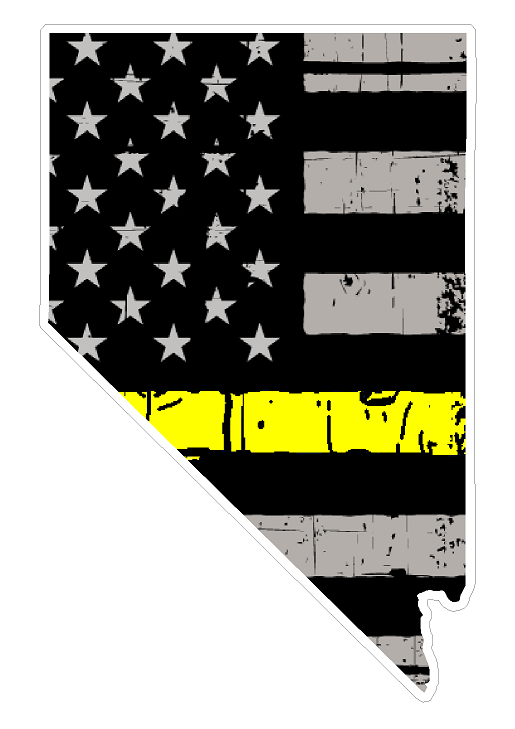 Nevada State (E29) Thin Yellow Line Dispatch Vinyl Decal Sticker Car/Truck Laptop/Netbook Window