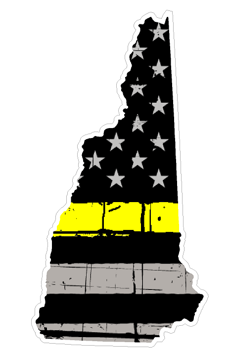 New Hampshire State (E30) Thin Yellow Line Dispatch Vinyl Decal Sticker Car/Truck Laptop/Netbook Window