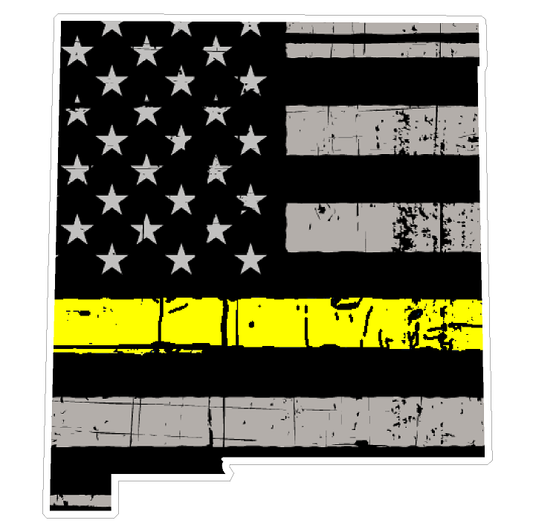 New Mexico State (E32) Thin Yellow Line Dispatch Vinyl Decal Sticker Car/Truck Laptop/Netbook Window