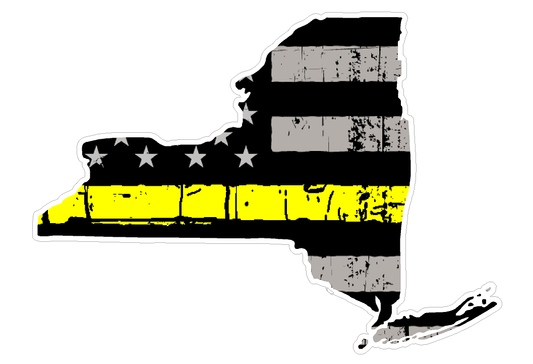 New York State (E33) Thin Yellow Line Dispatch Vinyl Decal Sticker Car/Truck Laptop/Netbook Window