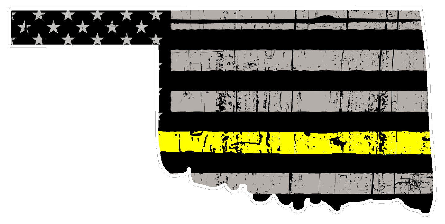 Oklahoma State (E37) Thin Yellow Line Dispatch Vinyl Decal Sticker Car/Truck Laptop/Netbook Window
