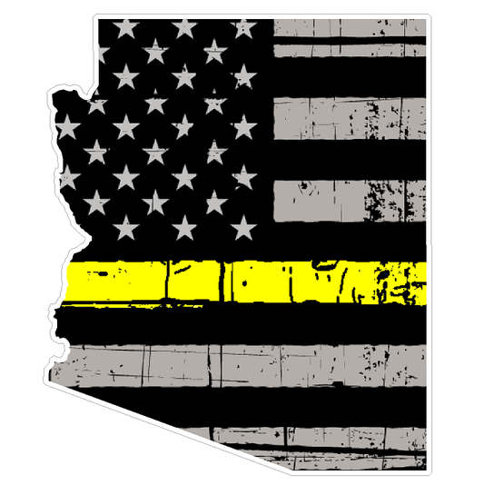 Arizona State (E5) Thin Yellow Line Dispatch Vinyl Decal Sticker Car/Truck Laptop/Netbook Window