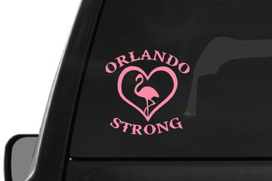 Pink Orlando Strong Flamingo (F27) Support Vinyl Decal Sticker Car/Truck Laptop/Netbook Window