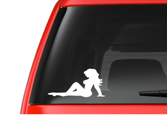 Girl Sitting (G4) Vinyl Decal Sticker Car/Truck Laptop/Netbook Window